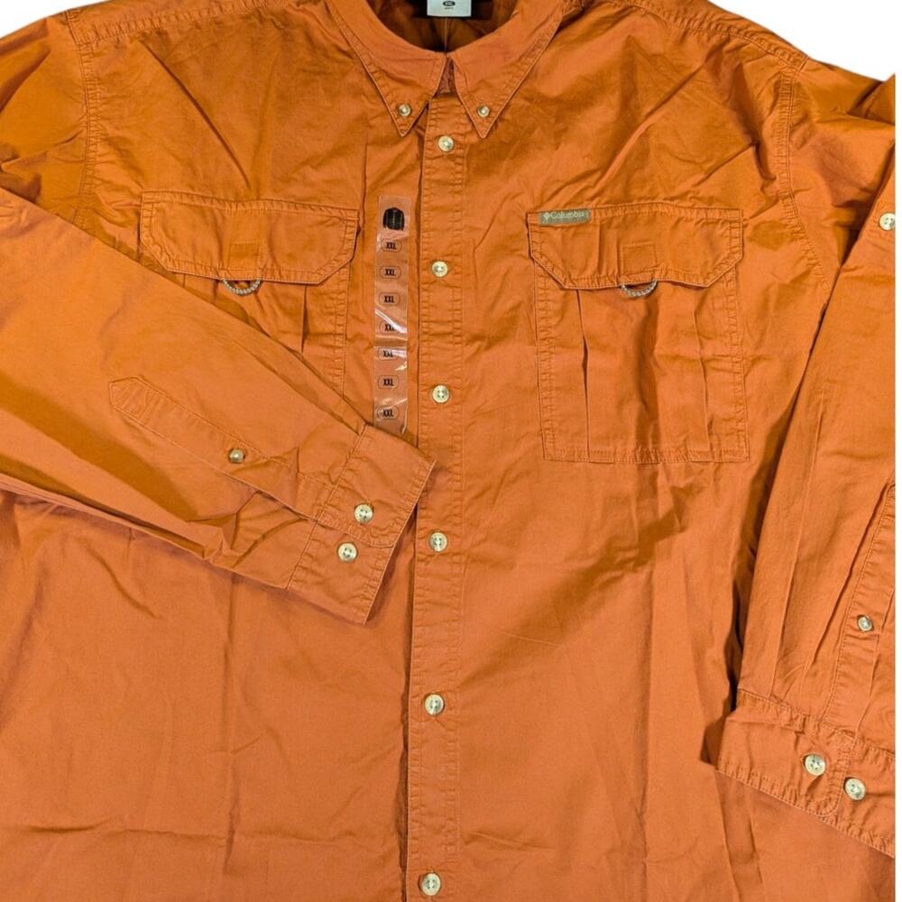 Columbia PFG Orange Fishing Shirt XXL NWT Outdoor Utility Button Down